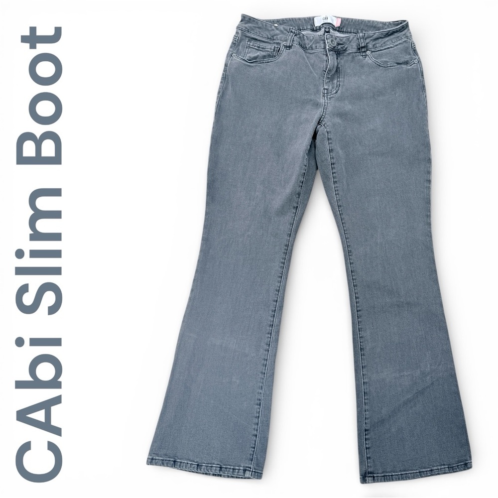 CAbi Slim Boot Cut Jeans Women's 12 Charcoal Gray Black #3042R - Picture 1 of 9